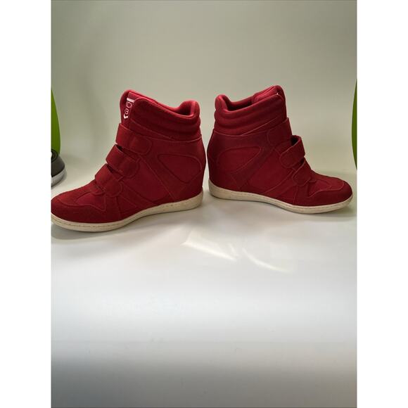 Vintage SKCH+3 Womens Isabel Marant Style Wedge High Top Sneakers Sz 6 Red - Picture 9 of 9